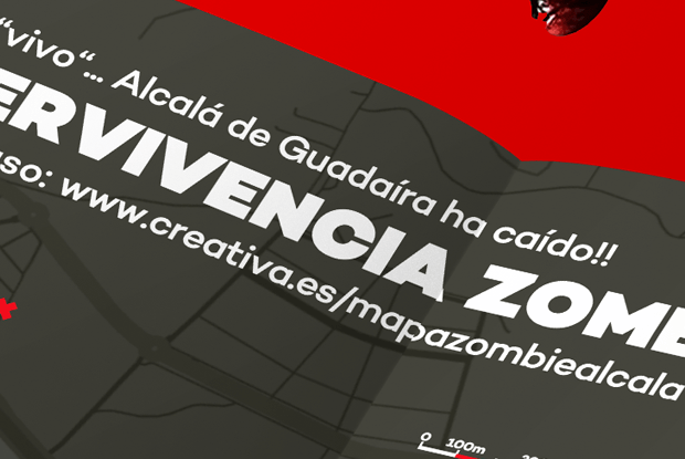 Diseño gráfico del Mapa de supervivencia zombie de alcalá de guardaría
